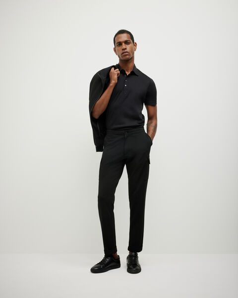 Travel Short Sleeve Polo, Black, hi-res